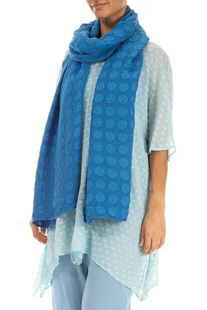 Bubble Cobalt Blue Silk Scarf 3