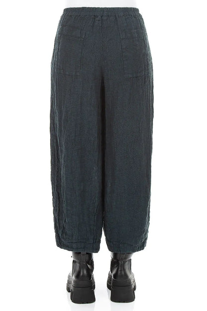 Bubble Deep Turquoise Mélange Linen Trousers 2