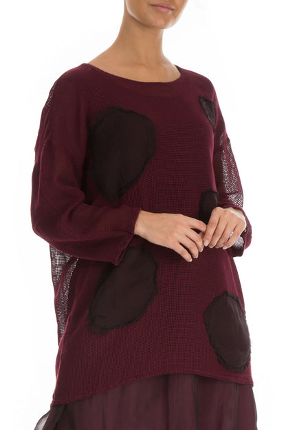 Bubbles Mesh Wine Silk Tunic 4