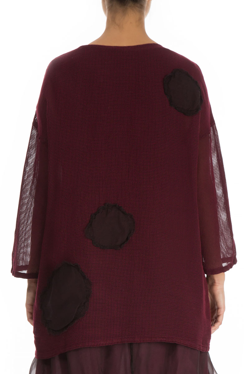 Bubbles Mesh Wine Silk Tunic 2