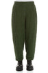Button Front Shamrock Green Mélange Linen Trousers 1