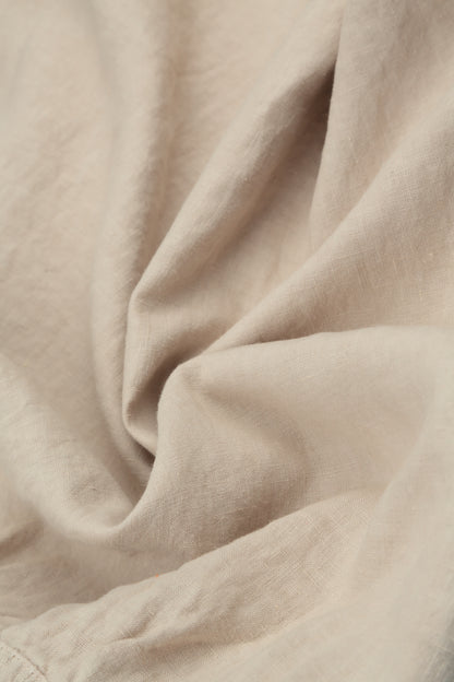Buttoned Beige Linen Dress 5