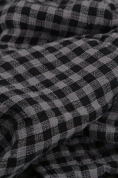 Buttoned Grey Check Linen Jacket 5