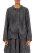 Buttoned Grey Check Linen Jacket 1