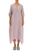 Buttoned Pink Check Linen Dress 1