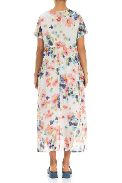 Buttoned Primrose Silk Cotton Dress 2