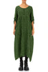 Buttoned Shamrock Green Check Linen Dress 1