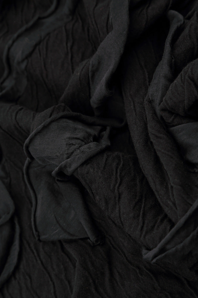 Cascading Waves Black Wavy Cotton Dress 5