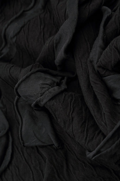 Cascading Waves Black Wavy Cotton Dress 5