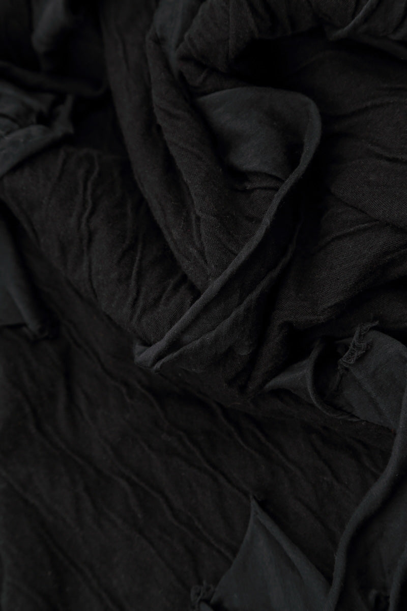 Cascading Waves Black Wavy Cotton Dress 6