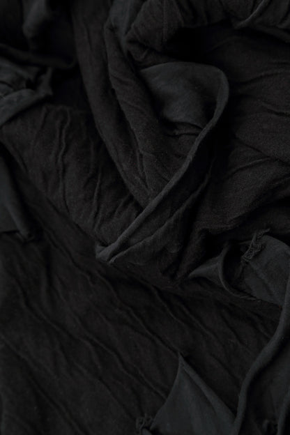 Cascading Waves Black Wavy Cotton Dress 6