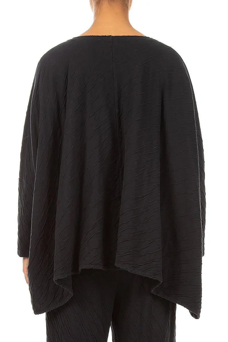 Cascading Waves Olive Grey Wavy Cotton Blouse 3