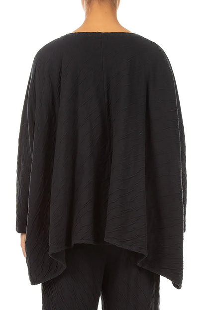 Cascading Waves Olive Grey Wavy Cotton Blouse 3