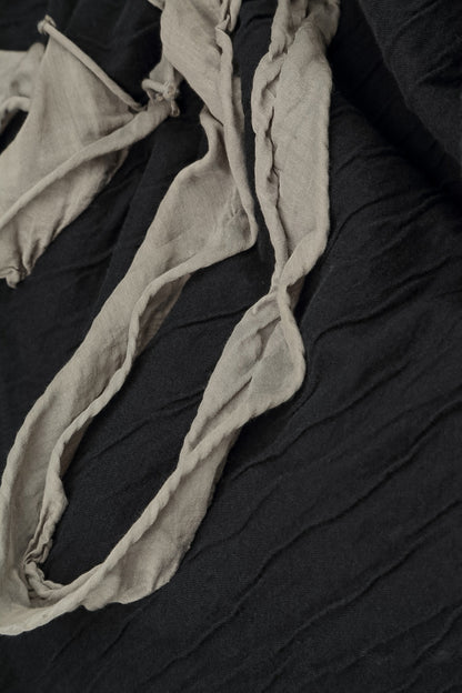 Cascading Waves Olive Grey Wavy Cotton Blouse 7