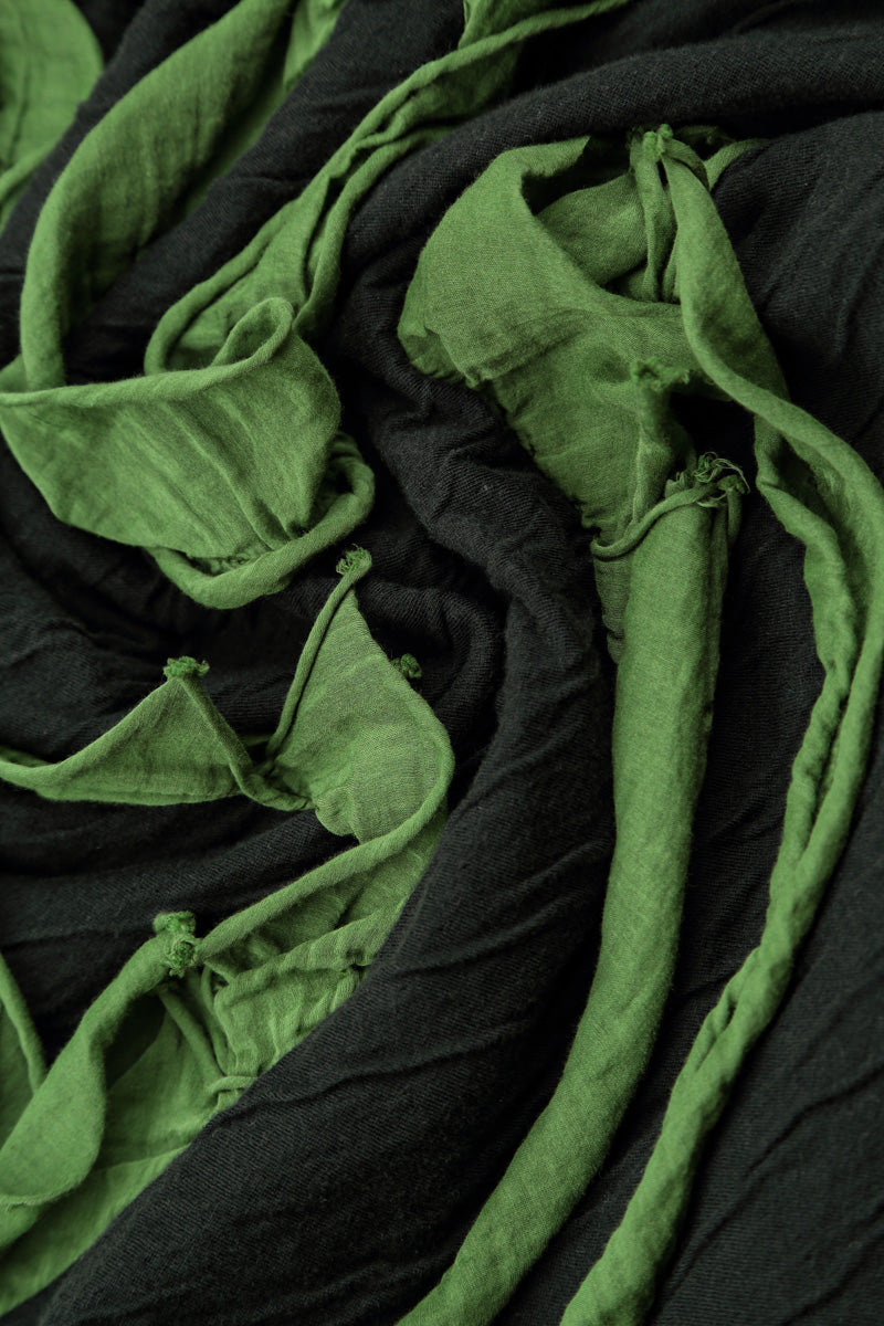 Cascading Waves Shamrock Green Wavy Cotton Blouse 5