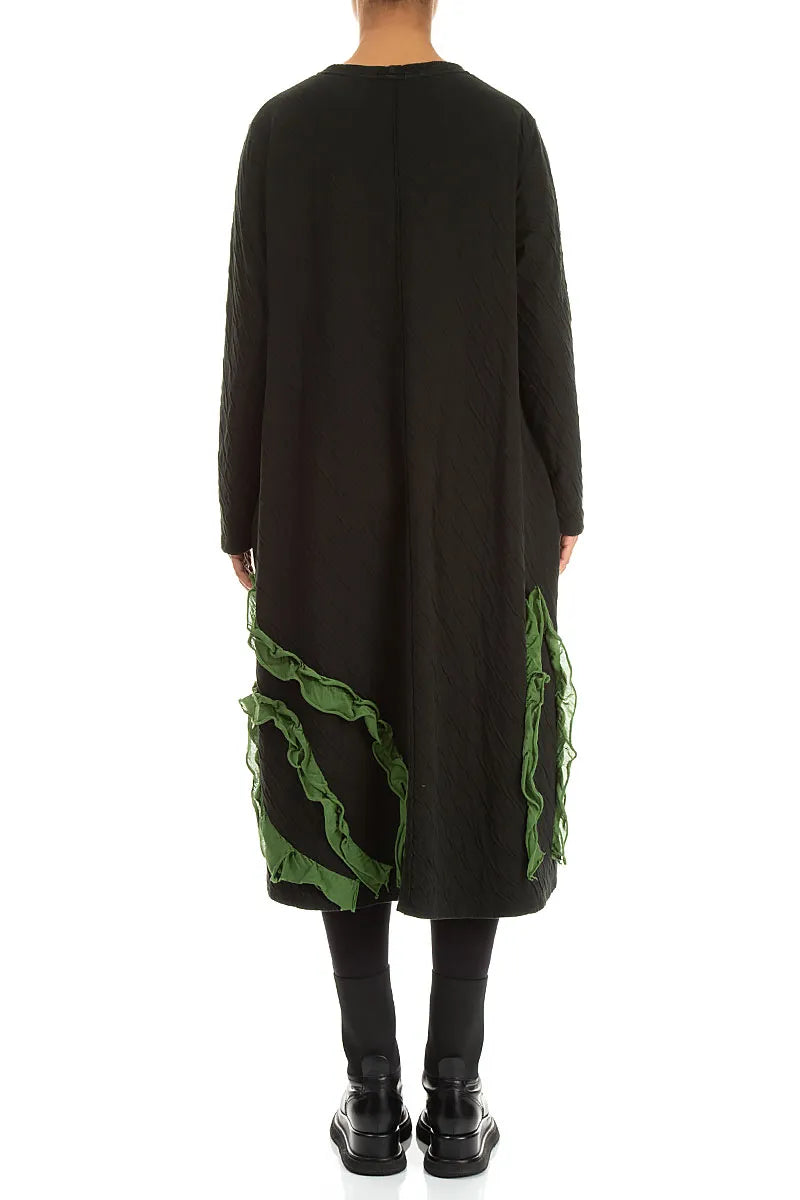Cascading Waves Shamrock Green Wavy Cotton Dress 2