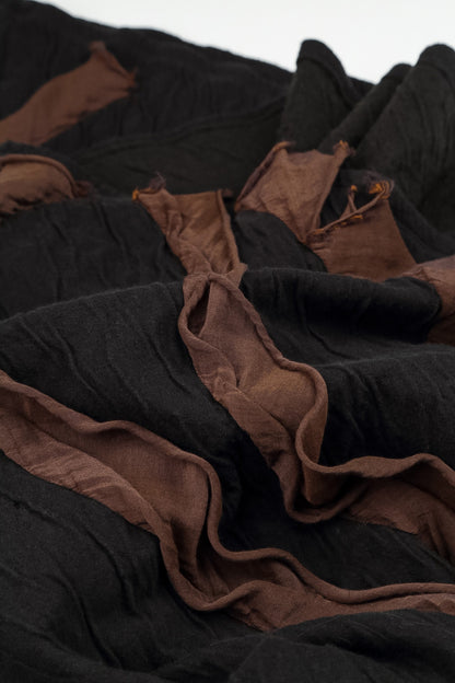 Cascading Waves Truffle Brown Wavy Cotton Dress 6