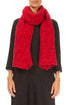 Cherry Red Circle Silk Linen Scarf 1