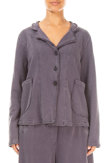 Collar Graphite Old Dye Cotton Jacket