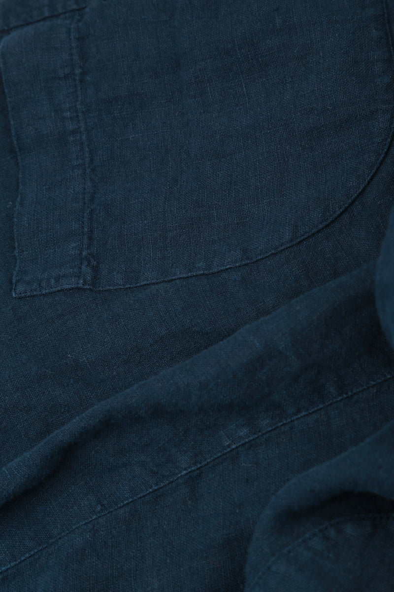 Collar Navy Linen Jacket 5