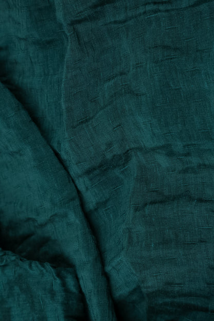 Collar Textured Peacock Silk Linen Jacket 5