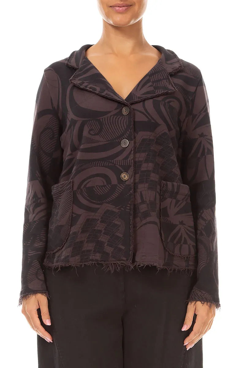 Collar Truffle Brown Orbit Cotton Jacket