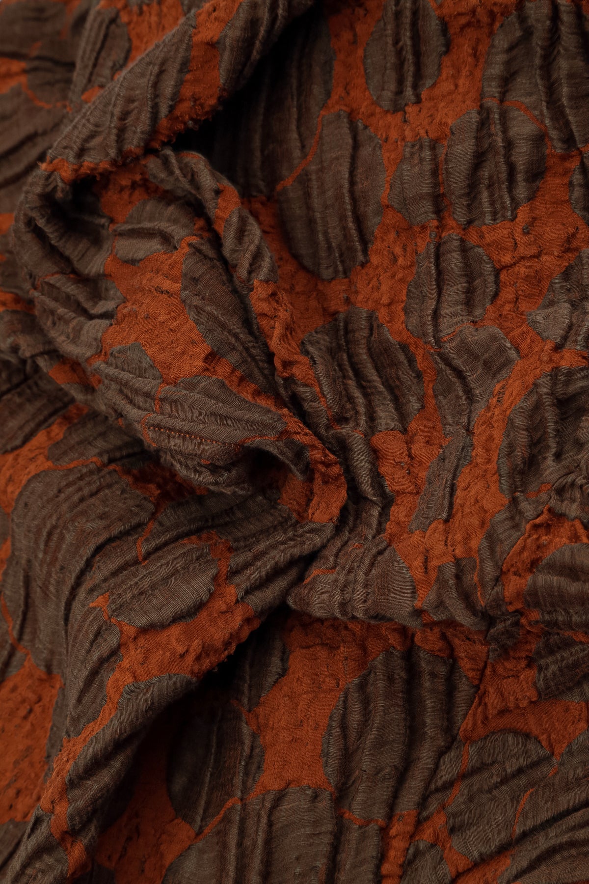 Cowl Neck Aged Copper Circle Silk Linen Blouse 6