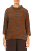 Cowl Neck Aged Copper Circle Silk Linen Blouse 1