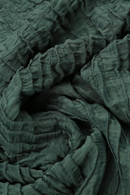 Cowl Neck Crinkled Sage Silk Linen Blouse 5