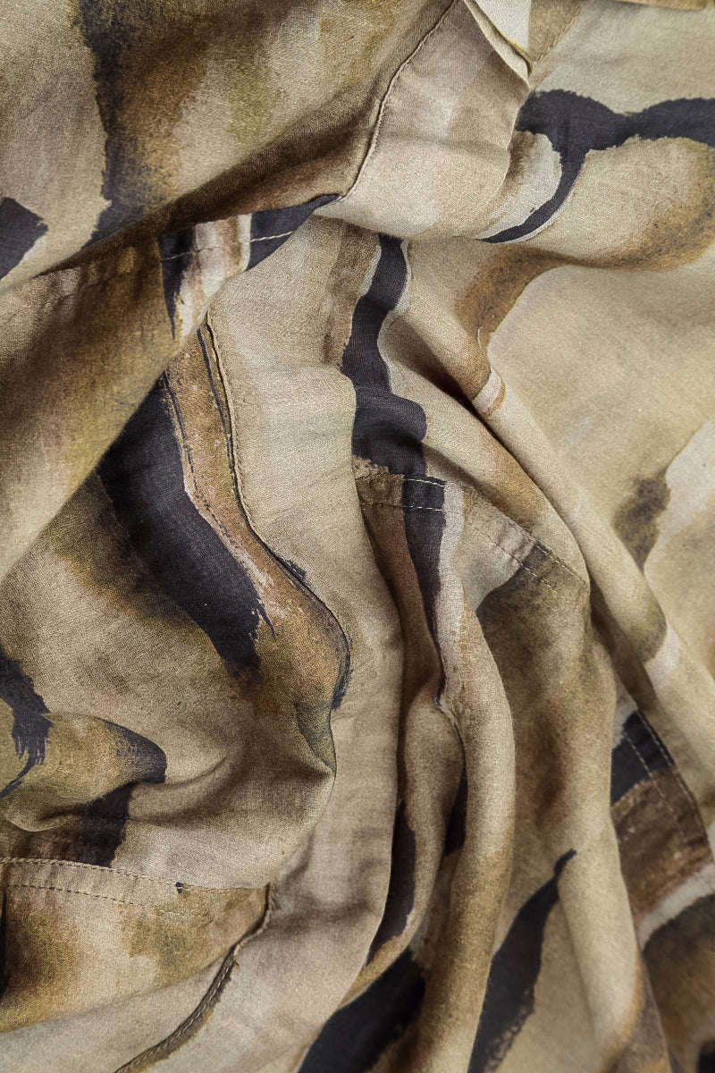 Cowl Neck Crinkled Terra Silk Blouse 5