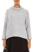 Cowl Neck Pearl Grey Textured Silk Linen Blouse 1