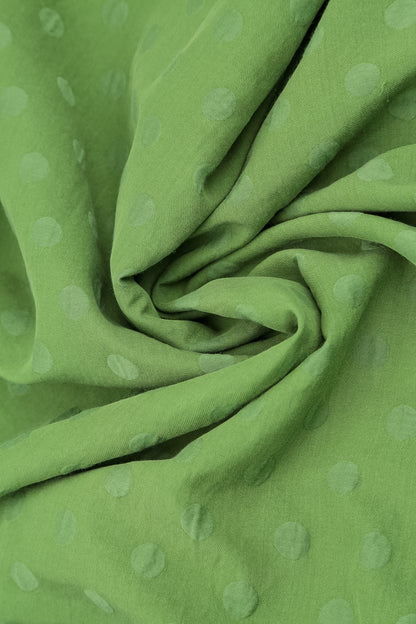 Cowl Neck Shamrock Green Dotty Silk Blouse 6