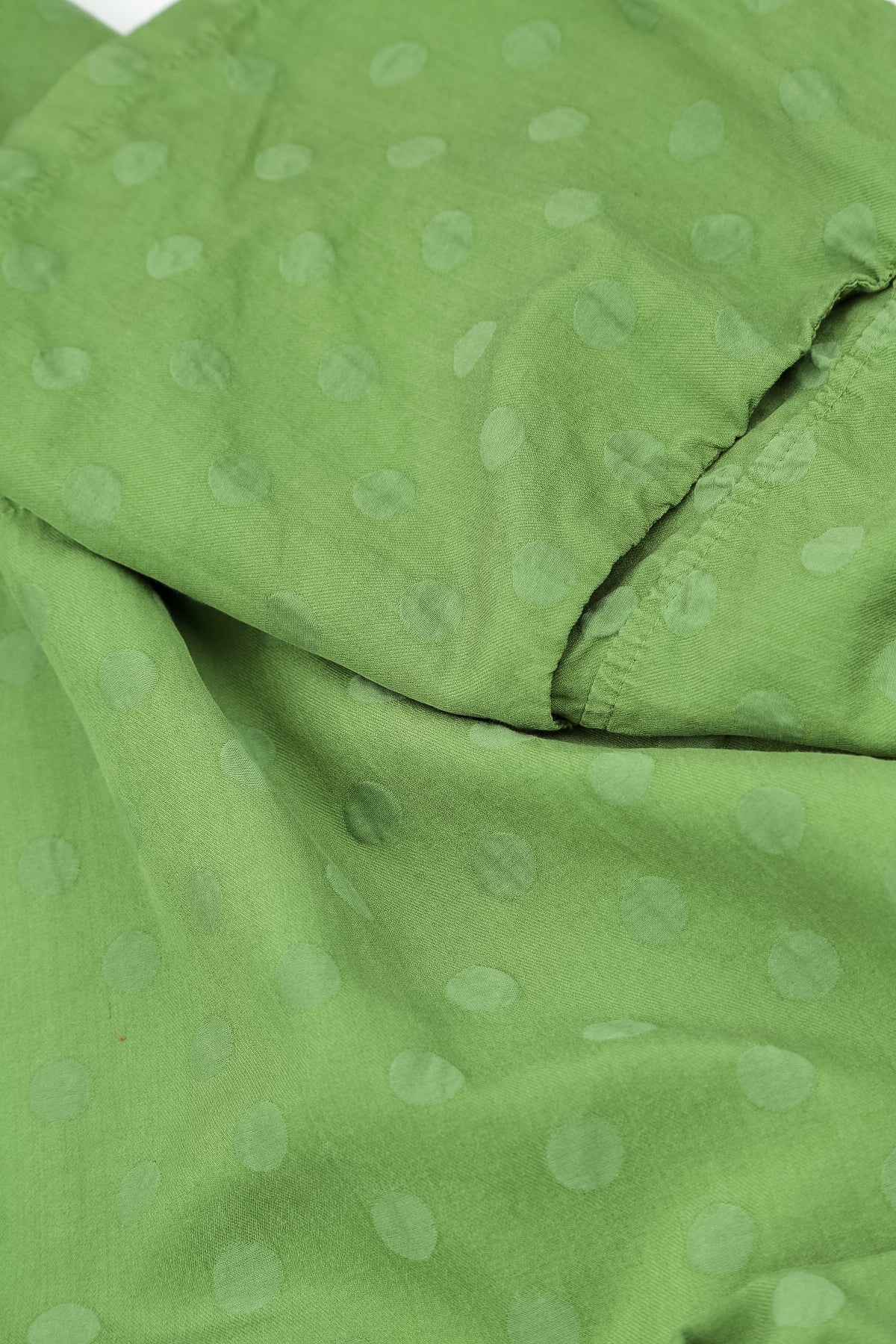 Cowl Neck Shamrock Green Dotty Silk Blouse 5