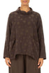 Cowl Neck Truffle Brown Bubble Silk Cotton Blouse 1