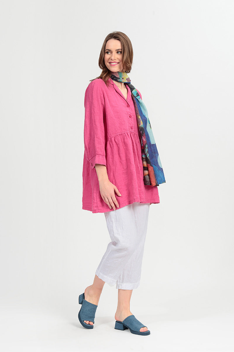 Cropped White Linen Trousers 5