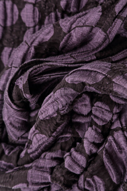 Deep Plum Circle Silk Linen Scarf