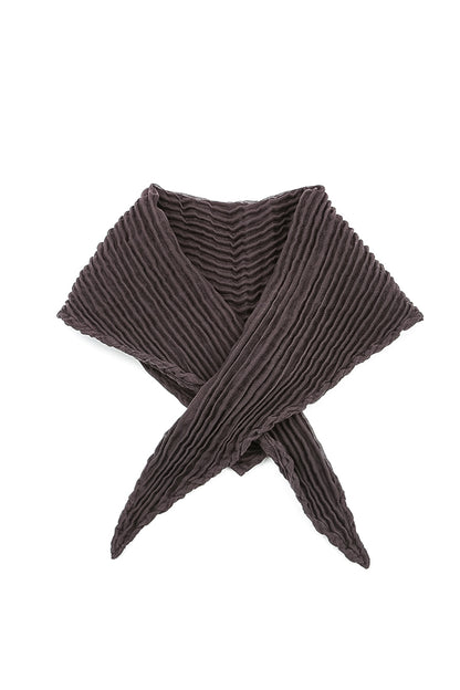 Deep Plum Plissé Silk Scarf 4