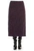 Deep Plum Textured Silk Linen Pencil Skirt 1