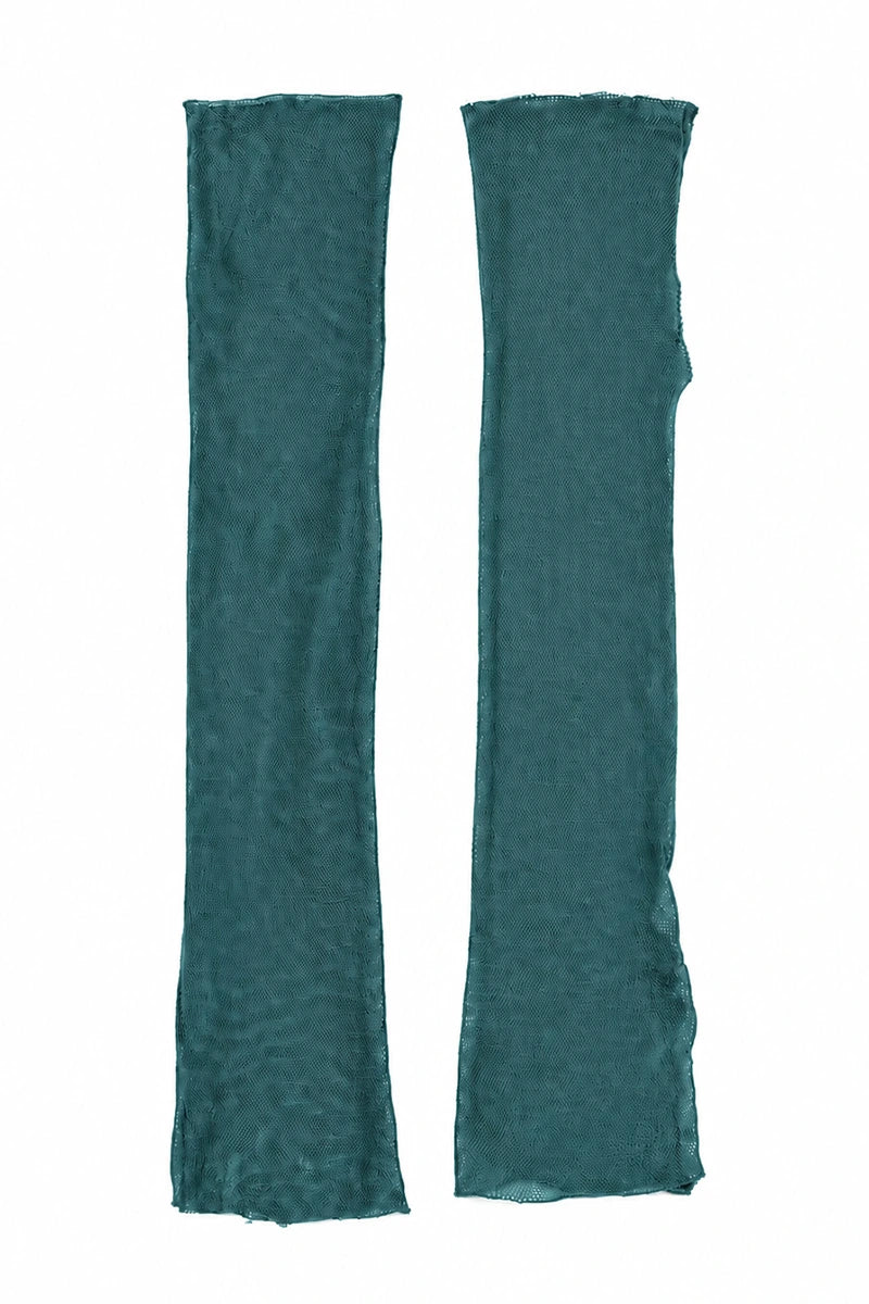 Weiche Handgelenkwärmer aus Baumwolle mit Netzstruktur in Dunkeltürkis