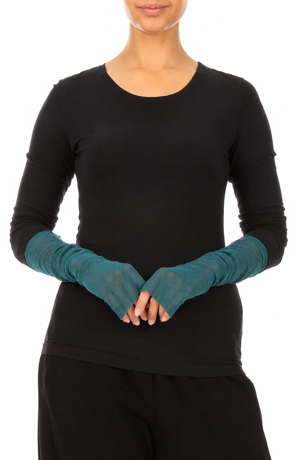 Deep Turquoise Mesh Soft Cotton Wristlets 1