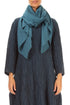 Deep Turquoise Silk Bamboo Scarf 1