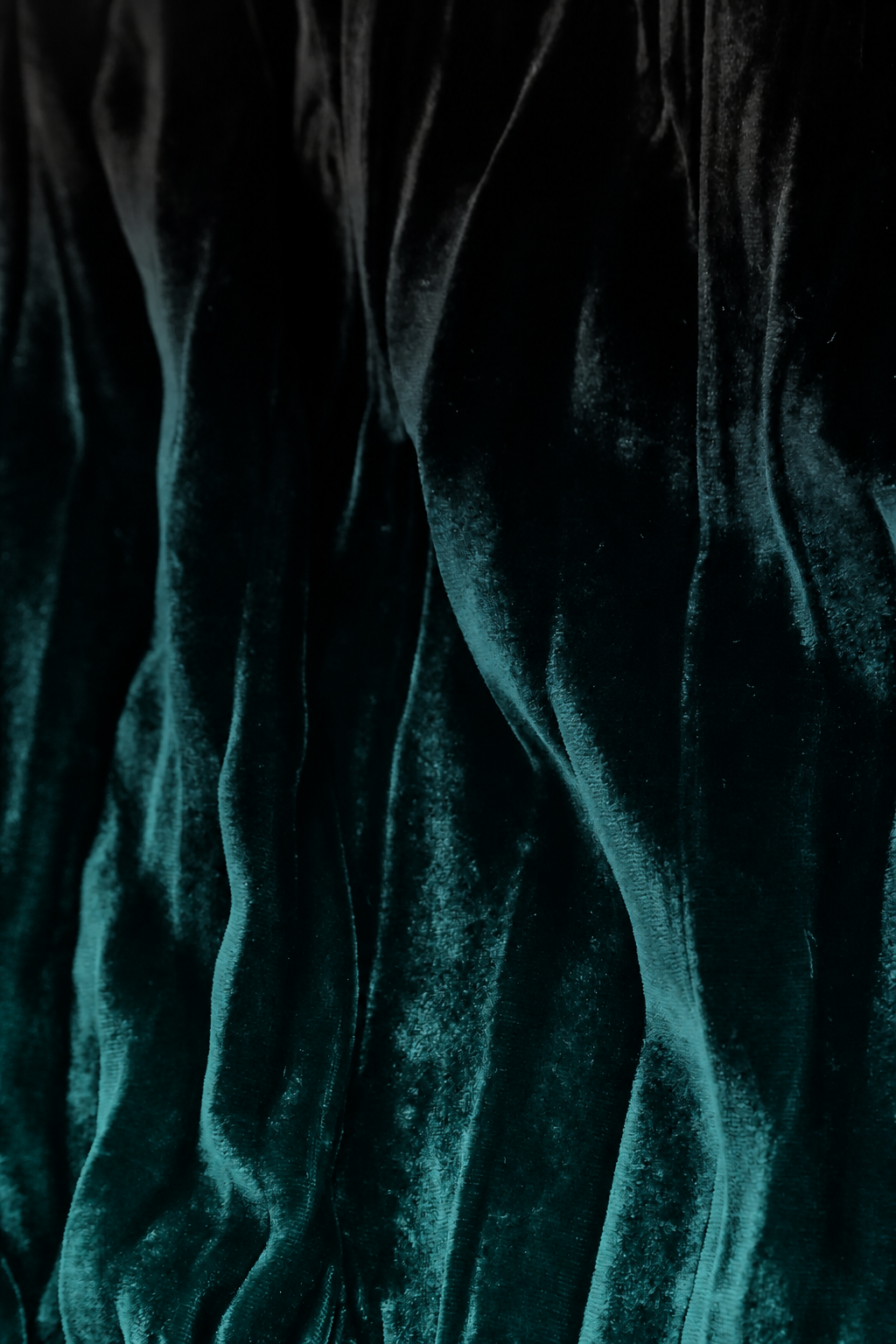 Deep Turquoise Silk Velvet Ombré Shift Dress 5
