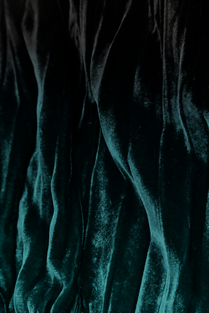 Deep Turquoise Silk Velvet Ombré Shift Dress 5