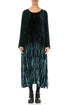 Deep Turquoise Silk Velvet Ombré Shift Dress 1