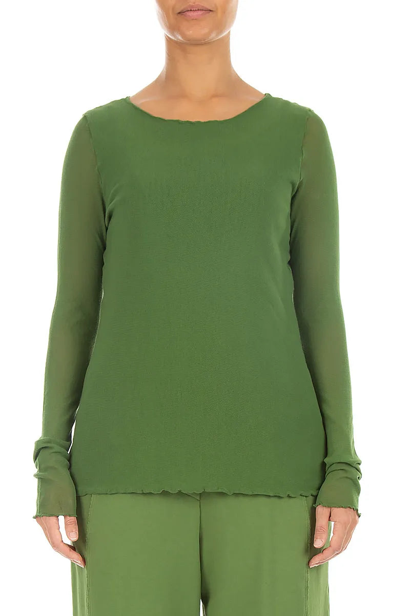 Double Layer Shamrock Green Mesh Soft Cotton Top 1