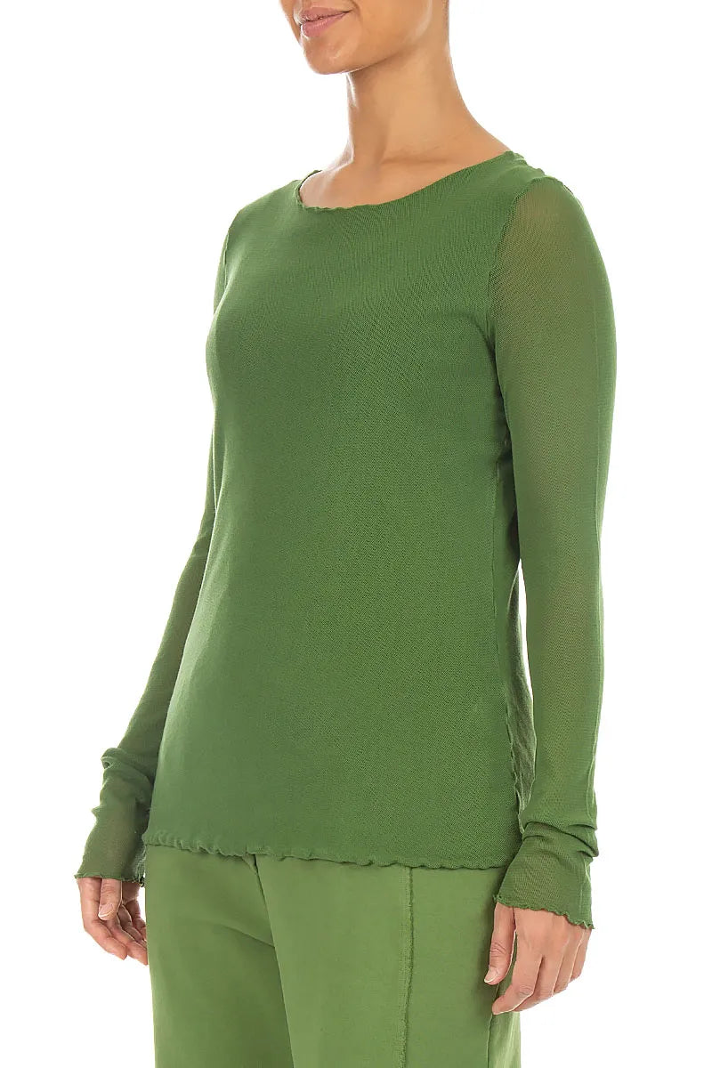 Double Layer Shamrock Green Mesh Soft Cotton Top 3
