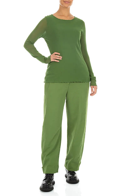 Double Layer Shamrock Green Mesh Soft Cotton Top 4