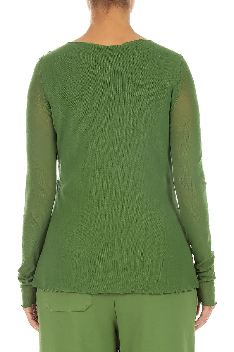 Double Layer Shamrock Green Mesh Soft Cotton Top 2