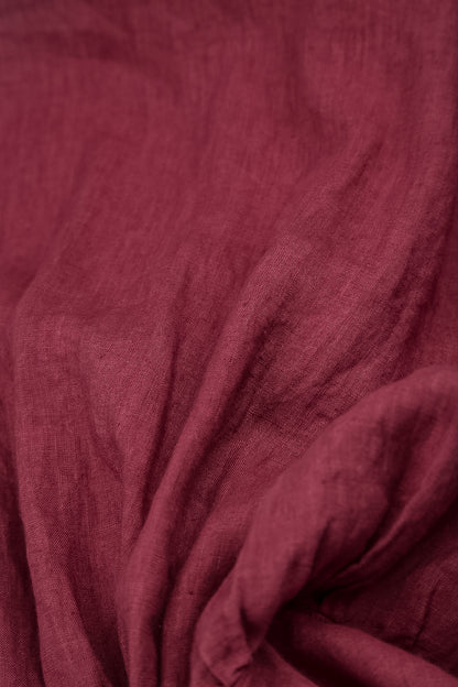Draped Antique Ruby Linen Skirt 4
