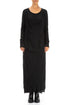 Draped Black Cotton Maxi Dress 1